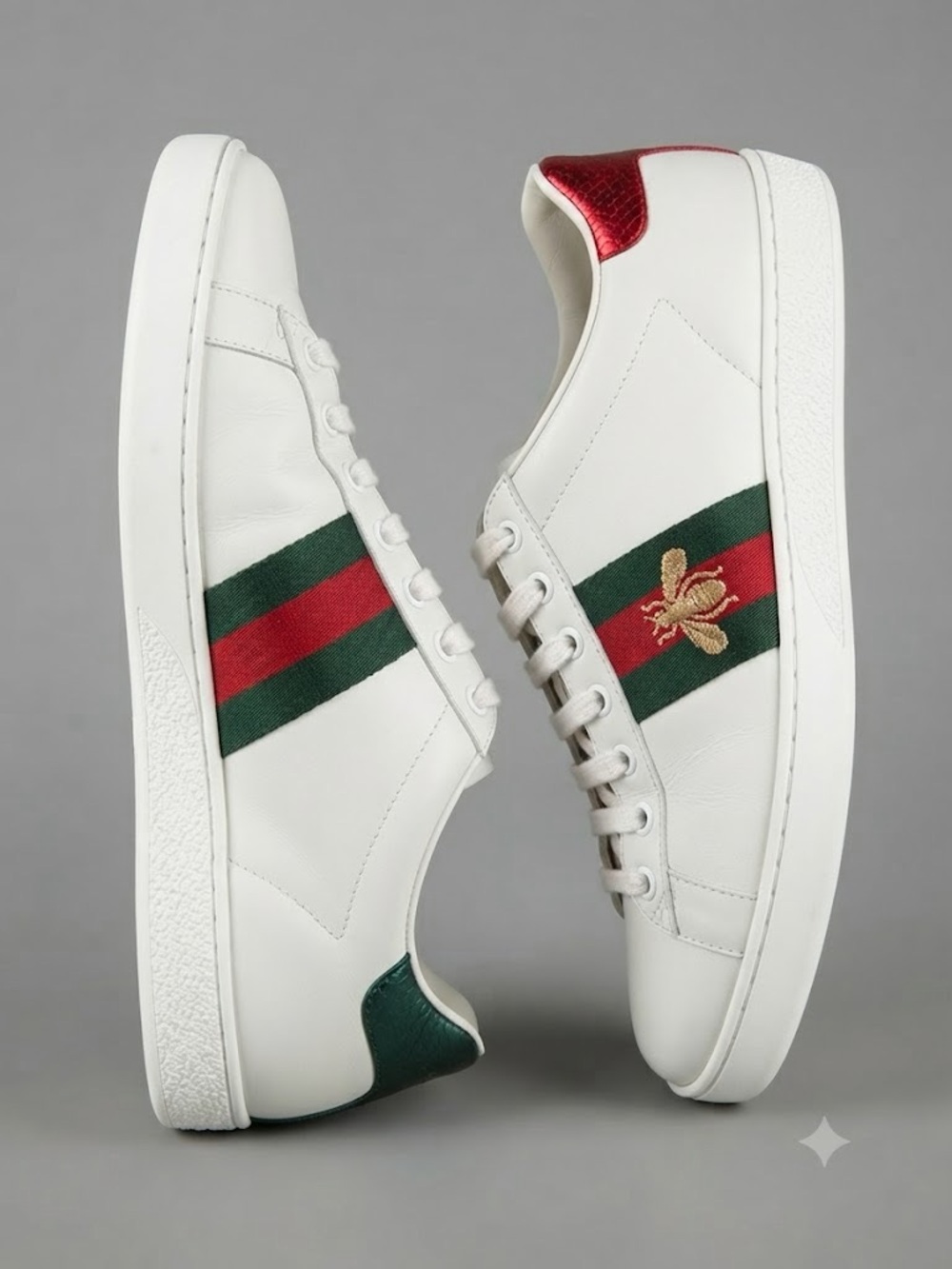 Authentic GUCCI Ace Bee Sneakers with the Iconic Red and Green Stripes size 39